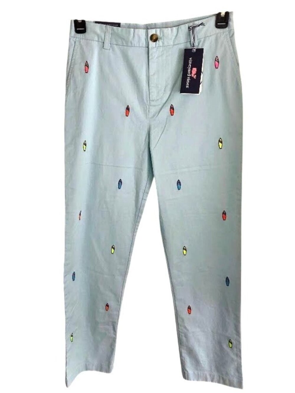 Vineyard Vines Boys Breaker Pants Aqua Sky Surfboard Embroidered 18